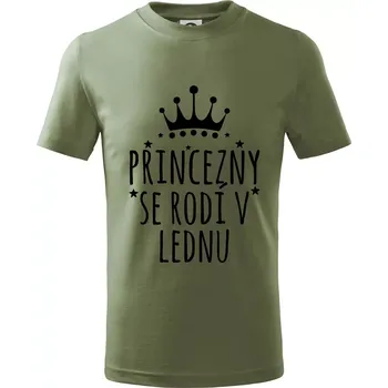 Chlapecké oblečení Princezny se rodí v lednu - Tričko dětské bavlněné - 158 cm/12 let ( Khaki )