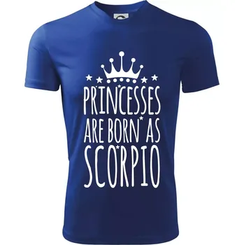 Chlapecké oblečení Princesses are born as Scorpio - Štír - Dětské triko sportovní (dresovina) - 158 cm/12 let ( Královská modrá )