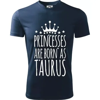 Chlapecké oblečení Princesses are born as Taurus - Býk - Dětské triko sportovní (dresovina) - 146 cm/10 let ( Námořní modrá (velmi tmavá - téměř černá) )