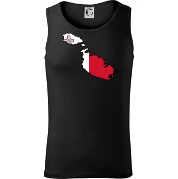 Mapa Malta s vlajkou - Tílko pánské Core - L ( Černá )