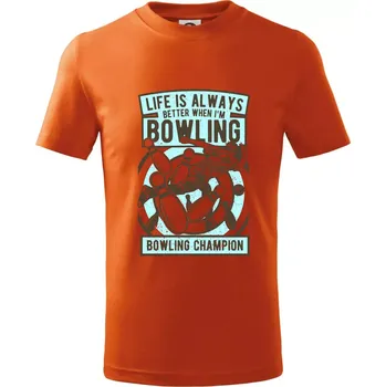 Chlapecké tričko Bowling Champion - Tričko dětské bavlněné - 98 cm / 2 roky ( Oranžová )