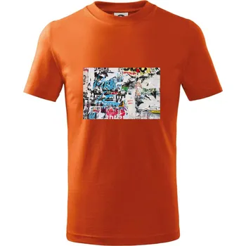 Chlapecké tričko Otrhaná nástěnka - Tričko dětské bavlněné - 158 cm/12 let ( Oranžová )