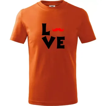 Chlapecké tričko Love mustache - Tričko dětské bavlněné - 104-110cm / 3-4 roky ( Oranžová )