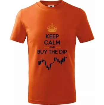 Chlapecké tričko Keep Calm and Buy the Dip - koruna a graf - Tričko dětské bavlněné - 158 cm/12 let ( Oranžová )