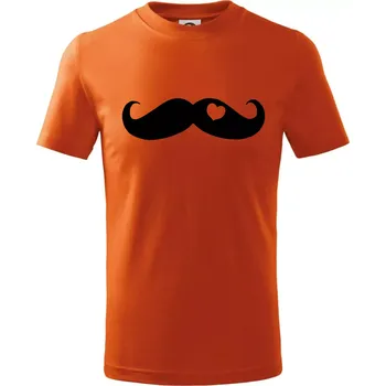 Chlapecké tričko Mustache love - Tričko dětské bavlněné - 104-110cm / 3-4 roky ( Oranžová )