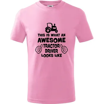 Užasný řidič je zde! - Tričko dětské bavlněné - 146 cm/10 let ( Růžová )