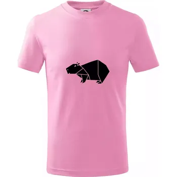 Chlapecké oblečení Origami kapybara - Tričko dětské bavlněné - 98 cm / 2 roky ( Růžová )