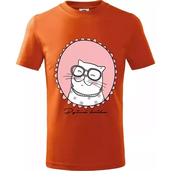 Chlapecké oblečení Pyšná kočka růžová - Tričko dětské bavlněné - 98 cm / 2 roky ( Oranžová )