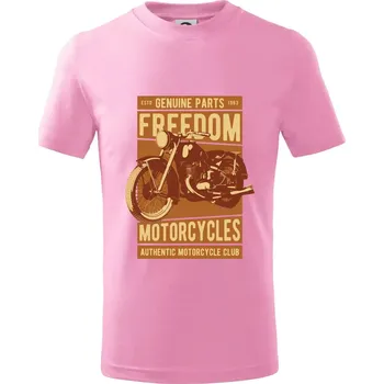 Motorcycles freedom - Tričko dětské bavlněné - 158 cm/12 let ( Růžová )