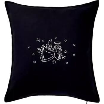 Polštář Andílek hrající - Polštář 50x50 - 50x50 - Pouze potah ( Černá )