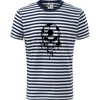 Pánské tričko Fotbal lebka splash - Triko na vodu - XS ( Prouhovaná )