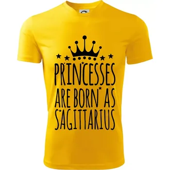 Chlapecké tričko Princesses are born as Sagittarius - Střelec - Dětské triko sportovní (dresovina) - 122 cm/6 let ( Žlutá )