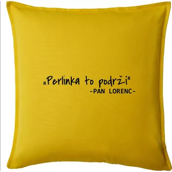 Polštář Stavíme svépomoci - Perlinka to podrží - Polštář 50x50 - 50x50 - Pouze potah ( Žlutá )