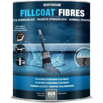 tekutá izolace Rust-Oleum Fillcoat Fibres tmavě šedá – hydroizolační nátěr se skelným vláknem 1 l