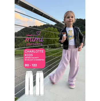 Chlapecké kalhoty Dětské kalhoty se sklady a manžetou Charlotte kids, 80 - 122 | MIMI patterns - Česky