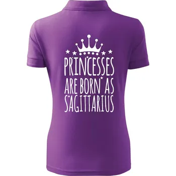 Princesses are born as Sagittarius - Střelec - Polokošile dámská Pique Polo - S ( Fialová )