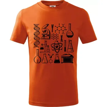 Chlapecké tričko Laboratoř - ikony - Tričko dětské bavlněné - 122 cm/6 let ( Oranžová )