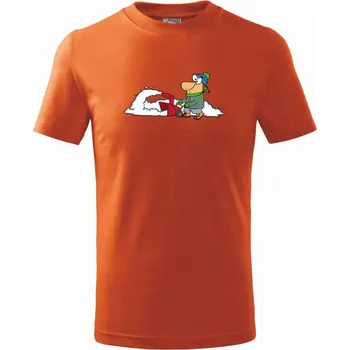 Chlapecké tričko Frézování sněhu kreslené - Tričko dětské bavlněné - 98 cm / 2 roky ( Oranžová )