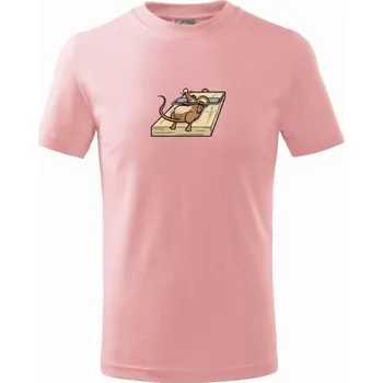 Chlapecké tričko Myš posilovna - Tričko dětské bavlněné - 98 cm / 2 roky ( Růžová )