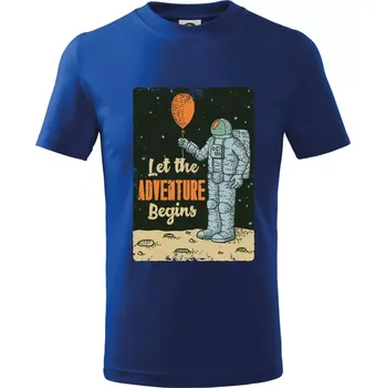 Chlapecké tričko Astronaut balón - Tričko dětské bavlněné - 98 cm / 2 roky ( Královská modrá )