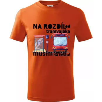 Chlapecké tričko Na rozdíl od tramvajáka musím koukat na cestu - Tričko dětské bavlněné - 146 cm/10 let ( Oranžová )