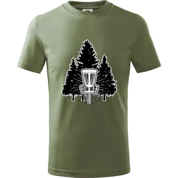 Dětská móda Disc golf stromy - Tričko dětské bavlněné - 146 cm/10 let ( Khaki )