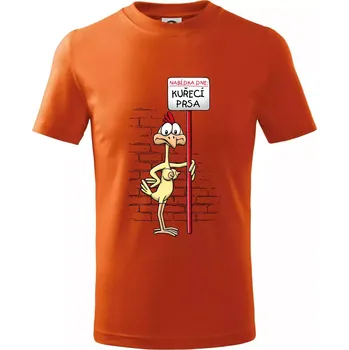 Kuřecí prsa (Hana-creative) - Tričko dětské bavlněné - 98 cm / 2 roky ( Oranžová )