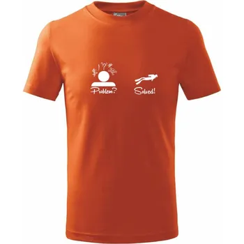 Chlapecké tričko Problem solved - potápění - Tričko dětské bavlněné - 146 cm/10 let ( Oranžová )