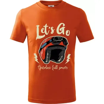 Chlapecké tričko Moto let's go - Tričko dětské bavlněné - 104-110cm / 3-4 roky ( Oranžová )