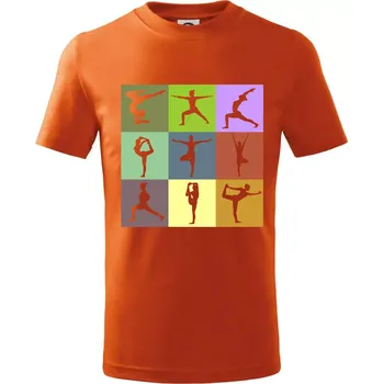 Chlapecké tričko Yoga abeceda - Tričko dětské bavlněné - 98 cm / 2 roky ( Oranžová )