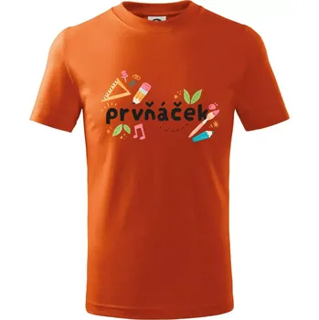 Chlapecké oblečení Prvňáček - tiskací - Tričko dětské bavlněné - 146 cm/10 let ( Oranžová )