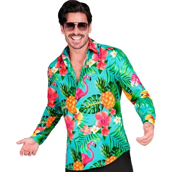 Karnevalový kostým Tyrkysová košile Hawaii Dělená velikost: L/XL