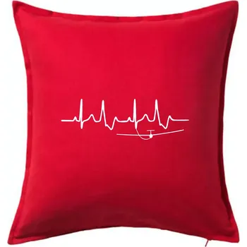 Polštář EKG kluzák - Polštář 50x50 - 50x50 - Pouze potah ( Červená )