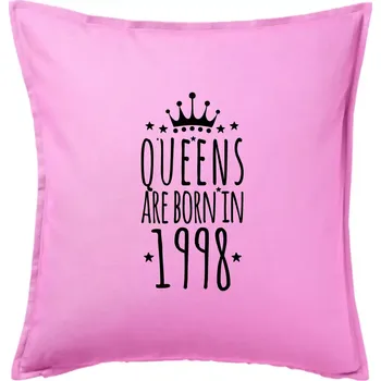 Polštář Queens are born in 1998 - Polštář 50x50 - 50x50 - Pouze potah ( Růžová )