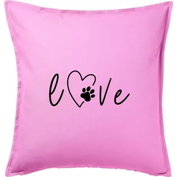 Polštář Love nápis zvíře - Polštář 50x50 - 50x50 - Pouze potah ( Růžová )