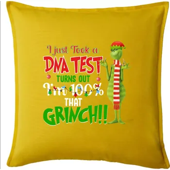 Polštář DNA test Grinch - Polštář 50x50 - 50x50 - Pouze potah ( Žlutá )