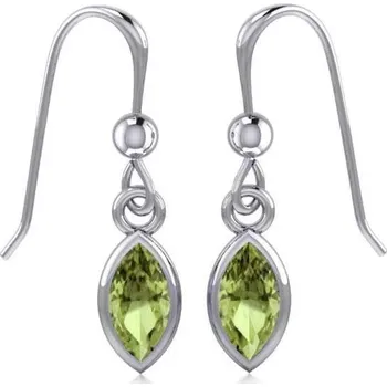 Náušnice Olivínové slzy – stříbrné náušnice s kamenem světla