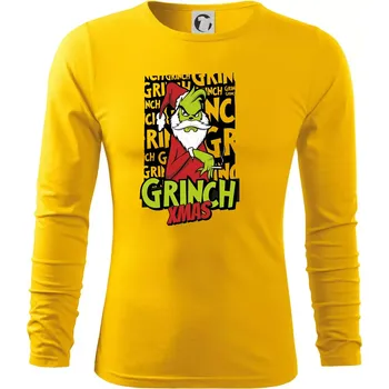 Pánské oblečení Grinch Xmas - Triko s dlouhým rukávem FIT-T long sleeve - 2XL ( Žlutá )