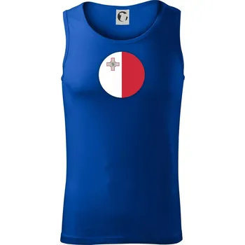 Vlajka Malta kulatá velká - Tílko pánské Core - XL ( Královská modrá )