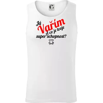 Já vařím - tvoje superschopnost? šikmý nápis - Tílko pánské Core - XL ( Bílá )
