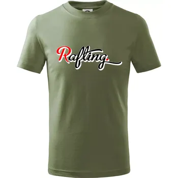 Rafting retro - Tričko dětské bavlněné - 98 cm / 2 roky ( Khaki )