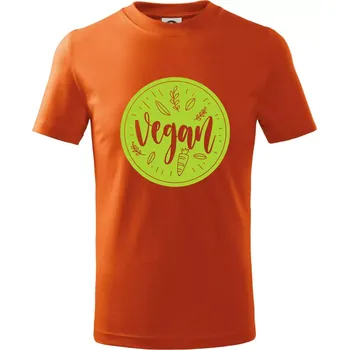 Chlapecké tričko Vegan zelenina v kruhu - Tričko dětské bavlněné - 122 cm/6 let ( Oranžová )