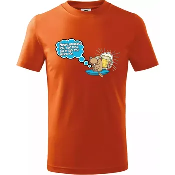 Žádnou malinovku, ale pivo - Tričko dětské bavlněné - 104-110cm / 3-4 roky ( Oranžová )