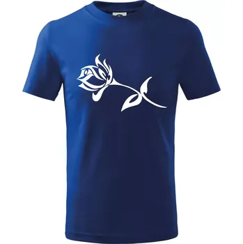 Růže obrys - Tričko dětské bavlněné - 98 cm / 2 roky ( Královská modrá )