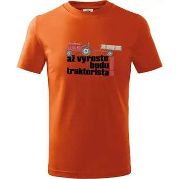 Až vyrostu budu traktorista - Tričko dětské bavlněné - 134 cm/8 let ( Oranžová )