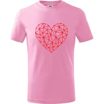 Chlapecké tričko Srdce síť - Tričko dětské bavlněné - 98 cm / 2 roky ( Růžová )