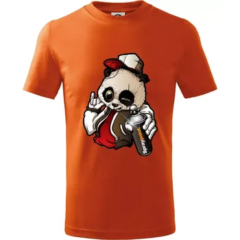 Chlapecké tričko Graffiti panda - Tričko dětské bavlněné - 98 cm / 2 roky ( Oranžová )