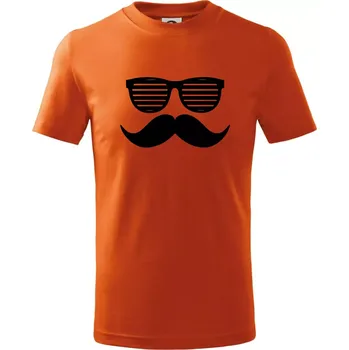Chlapecké tričko Mustache brýle - Tričko dětské bavlněné - 146 cm/10 let ( Oranžová )