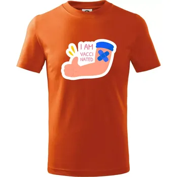 Chlapecké tričko I am vaccinated - Tričko dětské bavlněné - 104-110cm / 3-4 roky ( Oranžová )