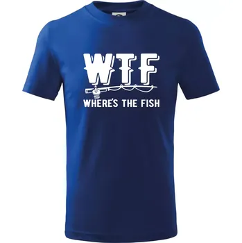 Chlapecké tričko Wheres's the Fish WTF - Tričko dětské bavlněné - 98 cm / 2 roky ( Královská modrá )